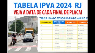 IPVA 2024 TABELA DO IPVA 2024 PARA A CIDADE DO RIO DE JANEIRO [upl. by Adolphe]