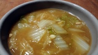 Cabbage and soy bean paste soup quotbaechu doenjanggukquot배추된장국 [upl. by Torre342]