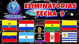 Calendario Fecha 9 Eliminatorias Sudamericana  Mundial 2026 [upl. by Ailisab41]