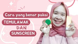 Cara menggunakan sunscreen yang benar untuk Skincare temulawak [upl. by Bang]