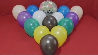 FUN COLOURFULL BALLOONS AND MYLAR BALLOON POPPING [upl. by Naesed]