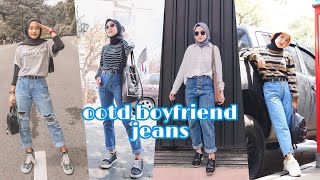 Inspirasi OOTD celana boyfriend jeans  hijab style [upl. by Handy707]