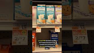 Lactaid Milk Recalled in 27 sates for Potential Almond Contamination recall health safety [upl. by Jaynes437]