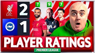 SALAH MOTM ARNE SLOT MASTERCLASS Liverpool 21 Brighton Player Ratings [upl. by Zerat]