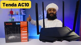 Tenda AC10 AC1200 Wireless Smart DualBand Gigabit WiFi Router Full explain Hindi [upl. by Deeann]