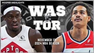 Washington Wizards vs Toronto Raptors Full Game Highlights  Nov 13  2024 NBA Season [upl. by Ytsur]