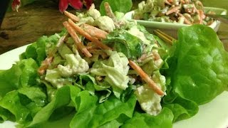 Gemischter Endiviensalat mit Erdnussdressing  Rohes Hauptgericht [upl. by Nhar30]