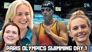 Day 1 Olympic Swimming  Paris 2024  Titmus Repeats Lukas Martens Dominates  4x100 Free Relays [upl. by Velda634]