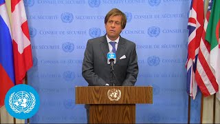 France on Gaza and Security Council  Security Council Media Stakeout [upl. by Gelasias958]