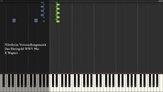 Verwandlungsmusik  Act II Das Rheingold WWV86a  R Wagner  Synthesia Piano Tutorial [upl. by Ynnohj477]