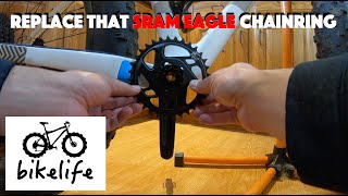 Replace Your Sram Eagle Direct Mount Chainring  Sram DUB Bottom Bracket  Salsa Beargrease Carbon [upl. by Ennaeilsel]