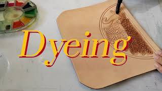 leather dyeing craft leather tooledleather leatherwork leatherbag progressprogresspic custom [upl. by Herzen]