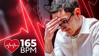 World No2 Has 166 bpm HEART RATE in TIEBREAK  Levon Aronian vs Fabiano Caruana [upl. by Lash]