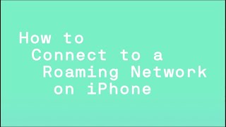 How to connect to a roaming network on iPhone  48  Changing up mobile [upl. by Behka260]