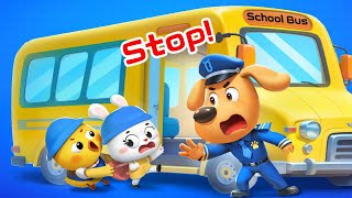 Police Teach School Bus Rules  Safety Tips  Cartoons for Kids  Sheriff Labrador [upl. by Ahoufe]