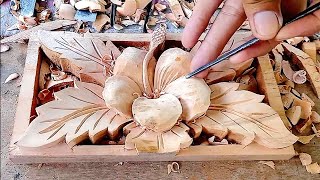 amazing wood carving skill  wood carving art ideas [upl. by Garber]