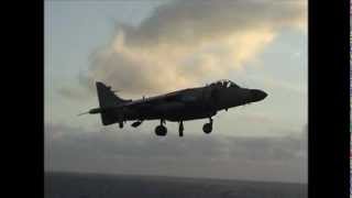 Sea Harrier landing onboard HMS Illustrious [upl. by Ametaf]