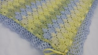 Cobija o mantita con puntada de hojitas en punto puff a crochet [upl. by Tannenbaum860]