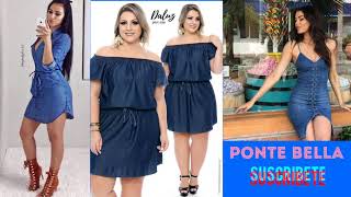 VESTIDOS DE MEZCLILLA PARA TODA OCASIÓNMODAYTENDECIA2019denim dresses MODAYTENDENCIAS2019 [upl. by Ifill]