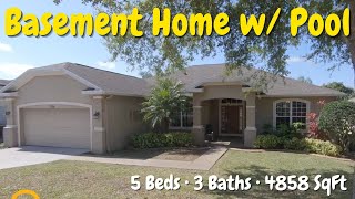 BASEMENT Home with a Pool in Clermont Florida For Sale  5 Beds • 3 Baths • 4858 SqFt [upl. by Delphine]