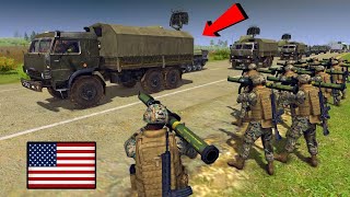 US Army troops attacked a Russian infantry convoy MOWAS2 Battle Simulation [upl. by Vedi374]