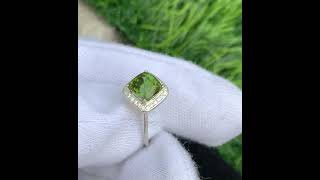 Natural Green Tourmaline Silver Chandi Ring Green Stone Ring [upl. by Tadashi593]