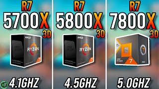 Ryzen 7 5700X3D vs Ryzen 7 5800X3D vs Ryzen 7 7800X3D [upl. by Ariak]