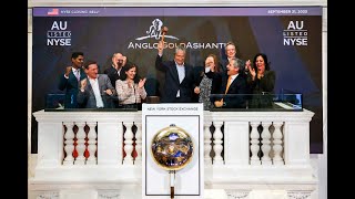 AngloGold Ashanti at the NYSE closing bell 25 September 2023 [upl. by Okihcas432]