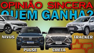 Qual o melhor SUV 10 Turbo Comparativo entre Fiat Pulse VW Nivus GM Tracker e Hyundai Creta [upl. by Ahseryt349]