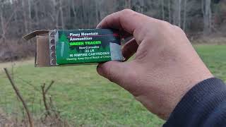 Piney mountain ammunition green tracer 22cal [upl. by Eilliw788]