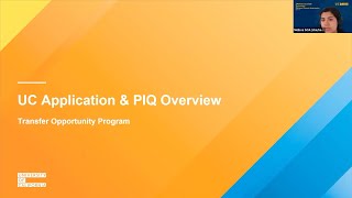 TOP Thursday UC Application amp PIQ Overview [upl. by Nelan]