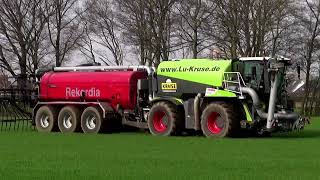 Schweinegülle uGärresteausbringung 2023 mit Claas Xerion 4000 Saddle Trac u Meyer Lohne REKORDIA [upl. by Mena]