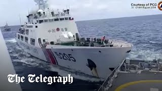 China and Philippine ships collide in South China Sea [upl. by Hong]