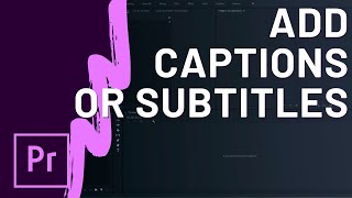 How to Add Subtitles and Captions to a Video in Adobe Premiere Pro [upl. by Bunny]