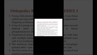 Orthopedics  Rapid Revison Series 3 Short Video [upl. by Hametaf]