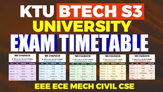 KTU BTECH S3 UNIVERSITY EXAM TIMETABLE  MR ENGINEER [upl. by Siana]