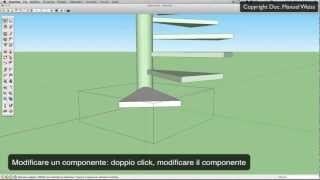 Tutorial SketchUp  esercizio 13 scala a chiocciola [upl. by Llovera]