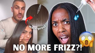 MAKING MY NATURAL HAIR WATERPROOF TRYING THE VIRAL TIKTOK HACK NO MORE FRIZZ OR HUMIDITY [upl. by Sharity602]