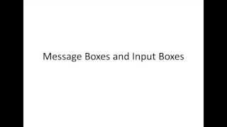 Excel VBA Topic 24  Message Boxes amp Input Boxes [upl. by Rooke120]