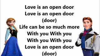 Love is an open door  Disney Frozen Lyrics [upl. by Lexerd678]