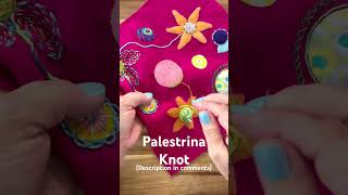 Palestrina Knot embroidery woolapplique handsewing embroiderytutorial sewingtipsandtricks [upl. by Ramonda]