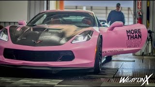 Pink C7 Corvette Z06 Dyno Susan G Komen for the Cure 2016 [upl. by Eetse]