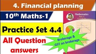 Practice Set 44 Class 10 maths part 1  Chapter 4 Financial Planning  Maharashtra state board [upl. by Clayberg]