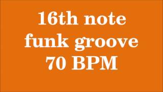 Drum Loop for Practice 16th note funk groove 70 bpm [upl. by Eliathan]