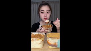 ASMR CREAMY JAMBON BOX CAKES Desert Mukbang [upl. by Zavras]