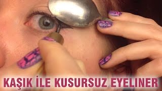 Kaşık İle Kusursuz Eyeliner [upl. by Ydrah]