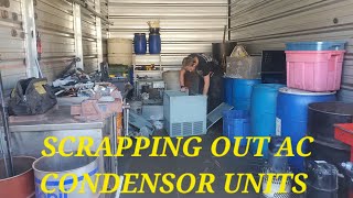 Scrapping Out AC Condensor Unit For Copper Brass And More [upl. by Engelbert]