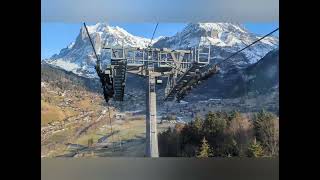 Switzerland  Gondelbahn Grindelwald  Männlichen  Luftseilbahn  downhill [upl. by Kopaz95]