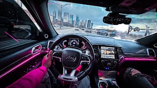 AGGRESSIVELY DRIVING MY TRACKHAWK DOWNTOWN CHICAGO POV DRIVE [upl. by Lladnarc]