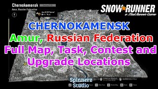 SnowRunner  Chernokamensk Full Map and Upgrade Locations [upl. by Nave996]